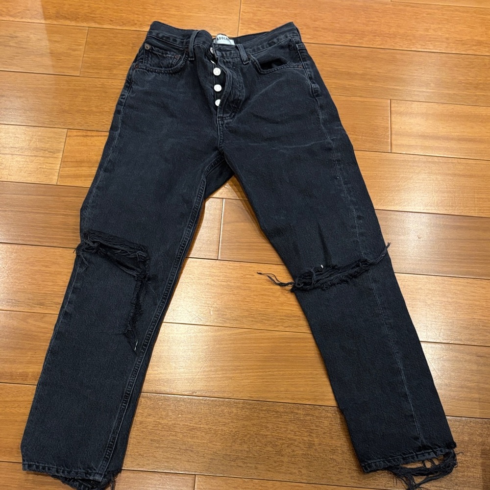 AGOLDE Black distressed jeans